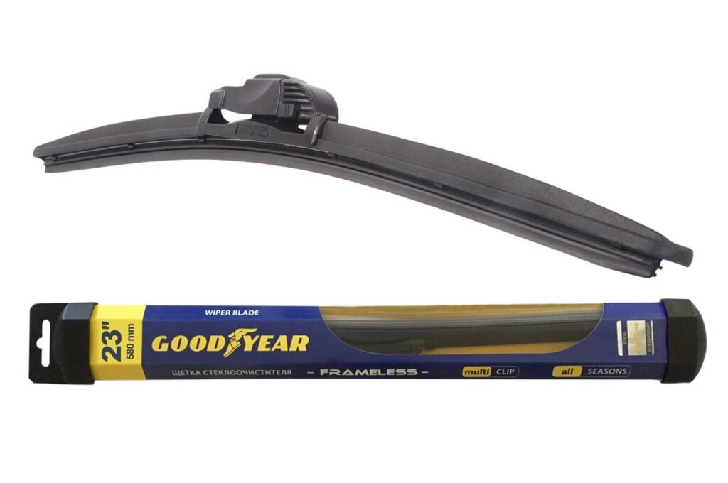 Бескаркасная щетка стеклоочистителя Goodyear FRAMELESS 23"/58 cm всесезонная, MULTICLIP - фото №6