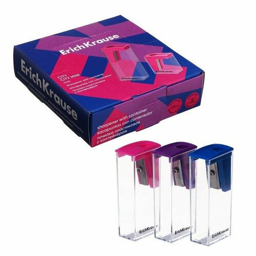 Точилка 1 отверстие ErichKrause City Vivid с контейнером пластиковая 450₽