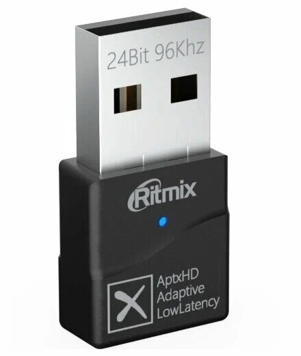 Bluetooth адаптер Ritmix RWA-359 адаптер 2.4ГГц, версия bluetooth 5.2.