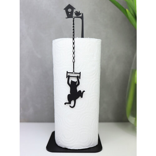 Держатель кухонный для рулонного и бумажного полотенца, настольный, цвет черный, A. R. COMPANY16, сталь