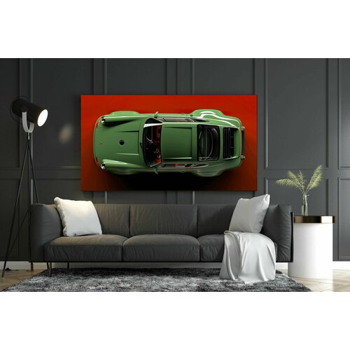 Картина Порше 964 Зеленая Porsche машина на холсте 1945₽