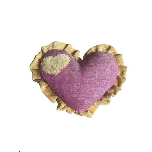 Подушка «Сердце» сиренево-желтая ТКМ