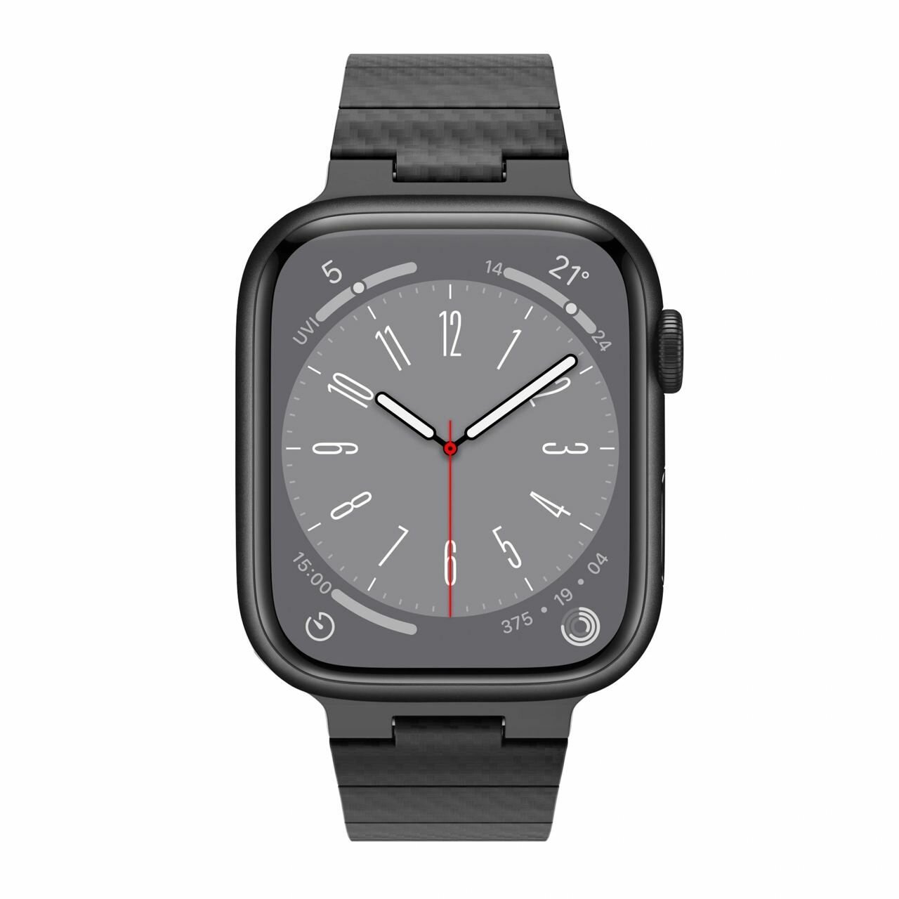 Ремешок на магнитах металлический Wiwu Carbon Fiber Pattern для часов Apple Watch 42/44/45/49 Black