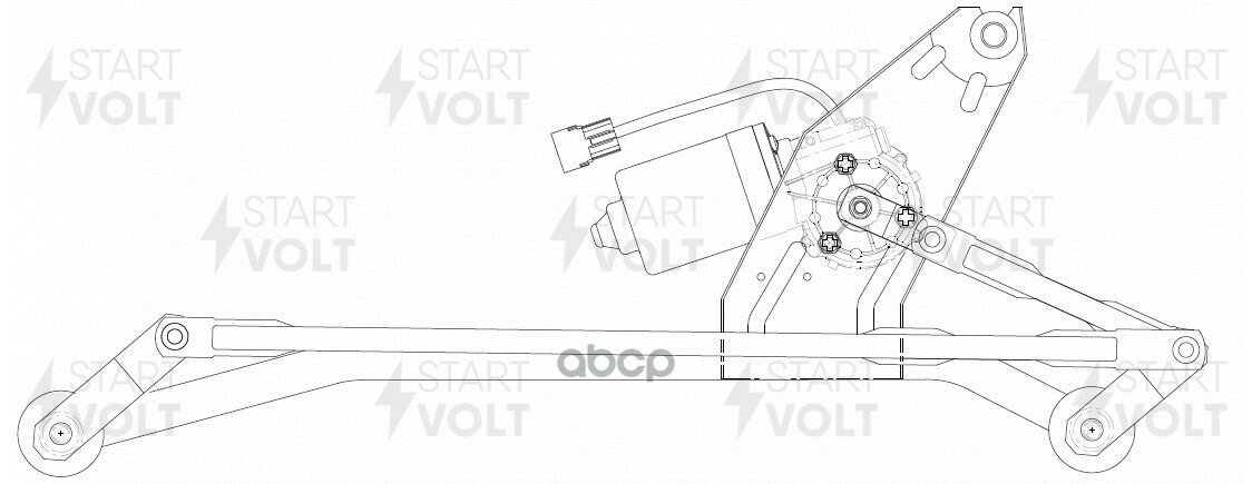 Стеклоочиститель в сборе для автомобилей Лада Largus (12-)/Renault Logan (04-)/Duster (10-) (VWA 09001) StartVolt - фото №3