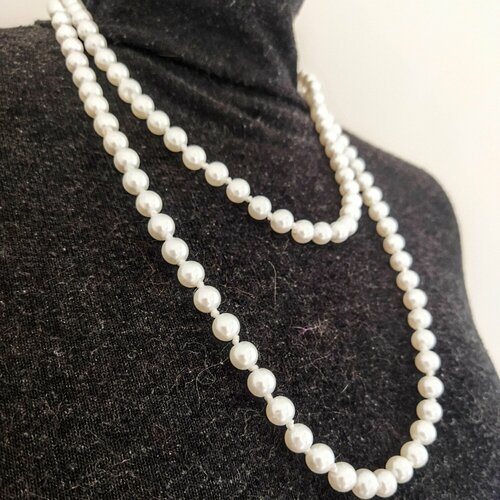 Бусы Fashion jewelry длина 120 см белый 790₽
