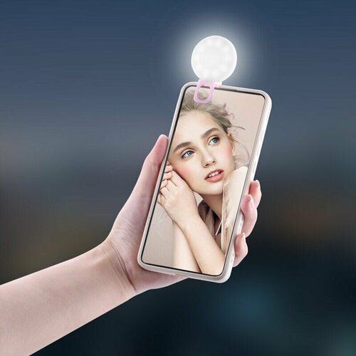 Кольцевой светодиод для селфи для смартфона розовый 890₽