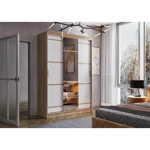 Шкаф-купе Саппоро дуб сонома/белый, 150х61х221,6 см