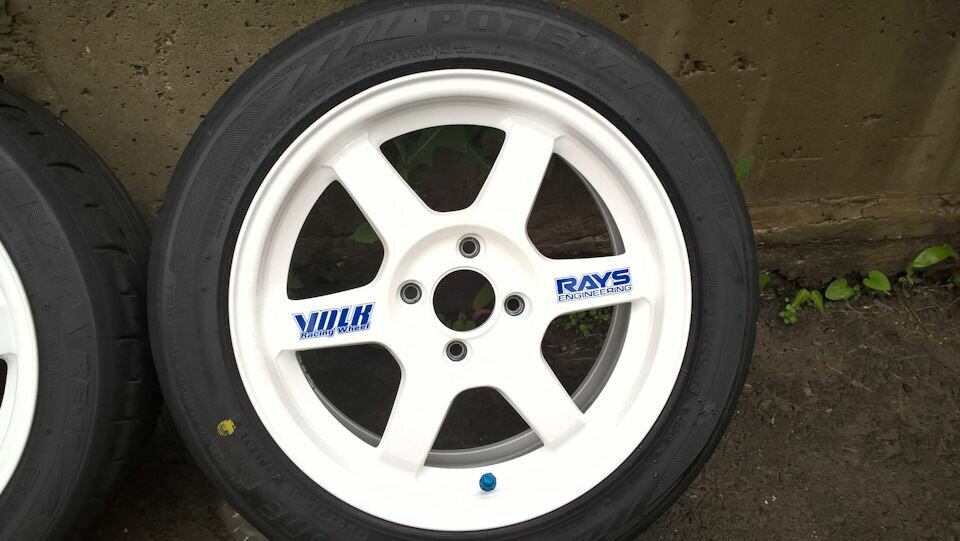 Наклейка на диски RAYS Volk Racing TE37 (синий) 4 шт. — фото 1