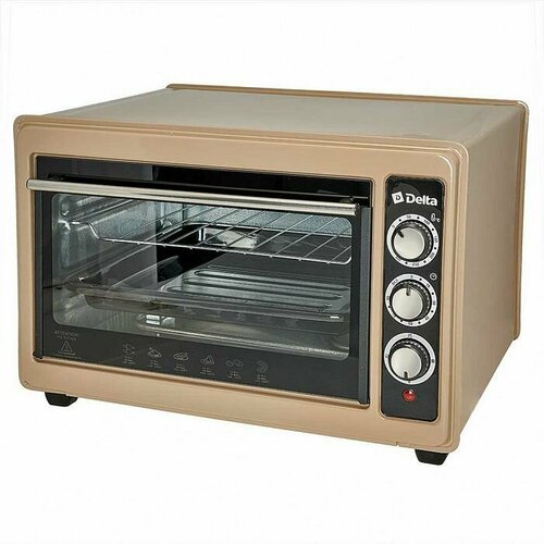 Мини-печь Delta D-0123 бежевая, 37 л, 1300 Вт — электрическая духовка для кухни — купить, цена, характеристики
