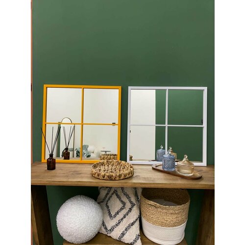 Зеркало настенное квадратное в белой раме зеркало в прихожую в ванную зеркало интерьерное для туалетного столика