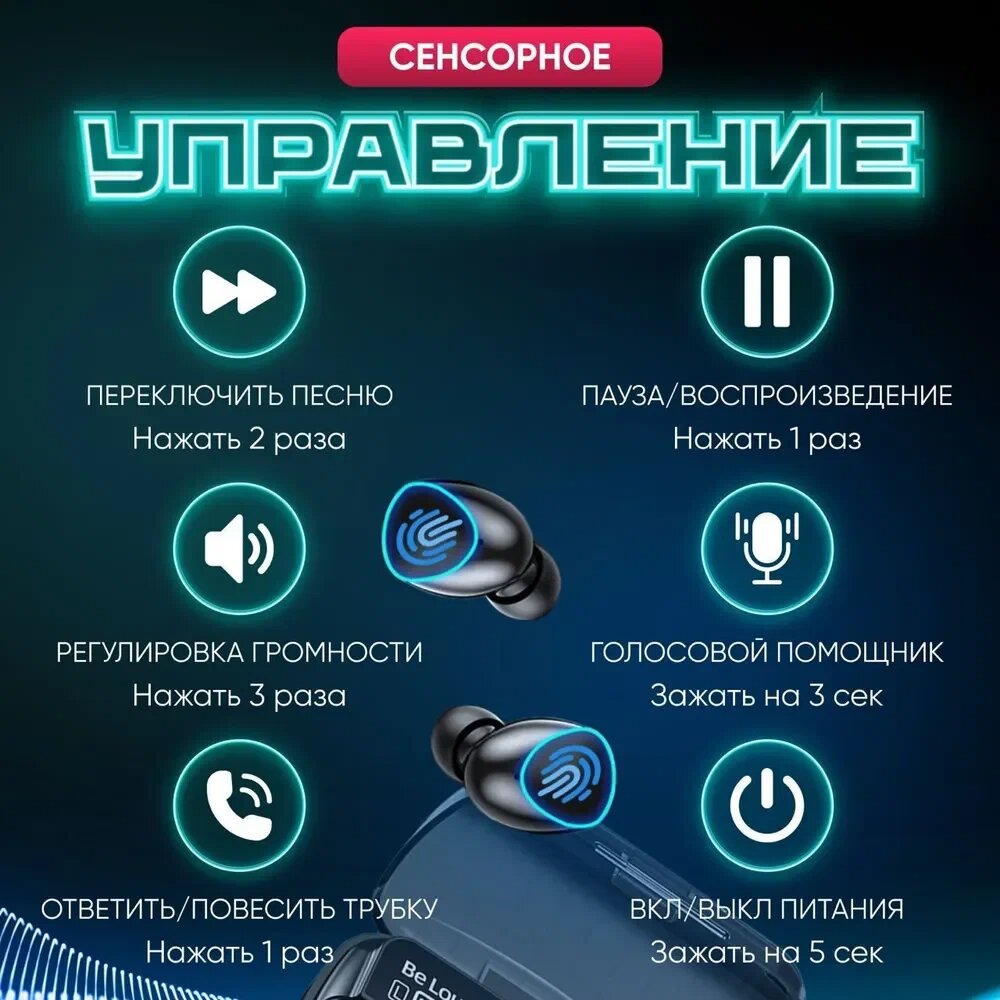 Беспроводные наушники M10 Newest с LED-Дисплеем / Bluetooth 5.1 TWS / Кейс-повербанк / PowerBank — фото 1