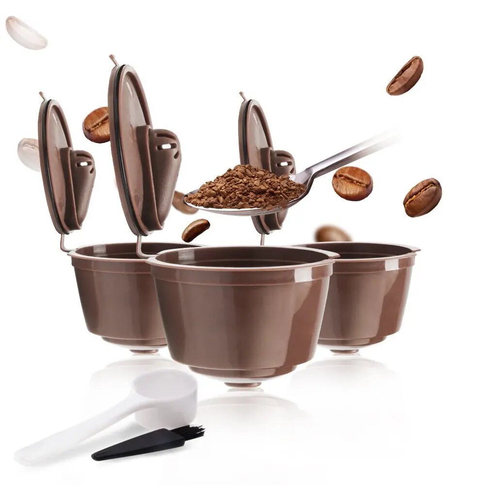 Многоразовая капсула для Nespresso Dolce Gusto из нержавеющей стали, Коричневый — фото 1
