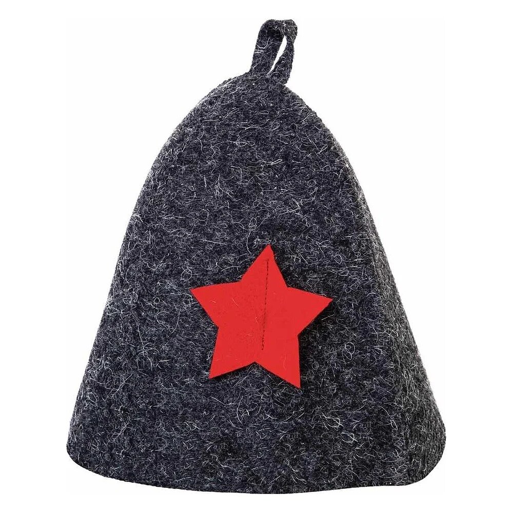 Шапка банная ГлавБаня с аппликацией Звезда войлок серый Б40101