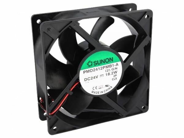 Вентилятор SUNON PMD2412PMB1A осевой, 24ВDC, 120x120x38 мм, 322,8 куб. м/ч, 18,2Вт, 54 дБА