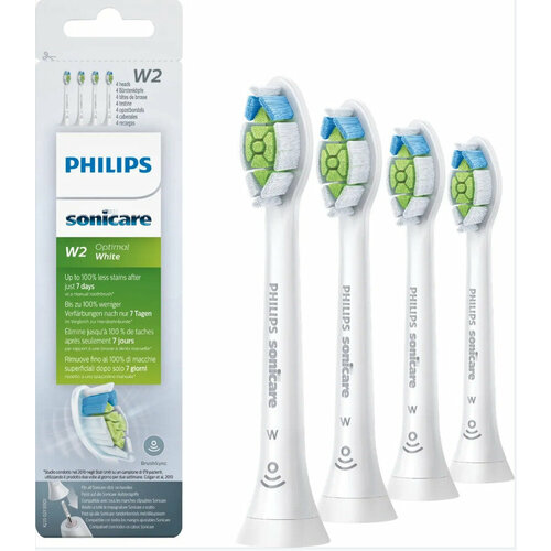 Насадки для электрической зубной щетки Philips Sonicare W2 Optimal White HX606412 для осветления зубной эмали 4 шт 1433₽