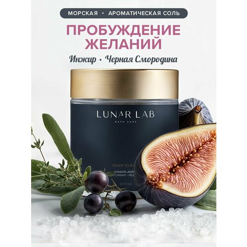 Lunar Lab, Натуральная морская соль для ванны расслабление и ароматерапия / пало санто и гранат / 500 г
