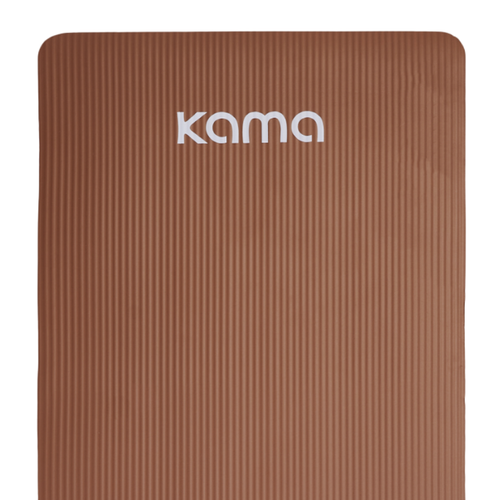Коврик спортивный для фитнеса из NBR толстый, 183х61х1 см, кофейный, Kama