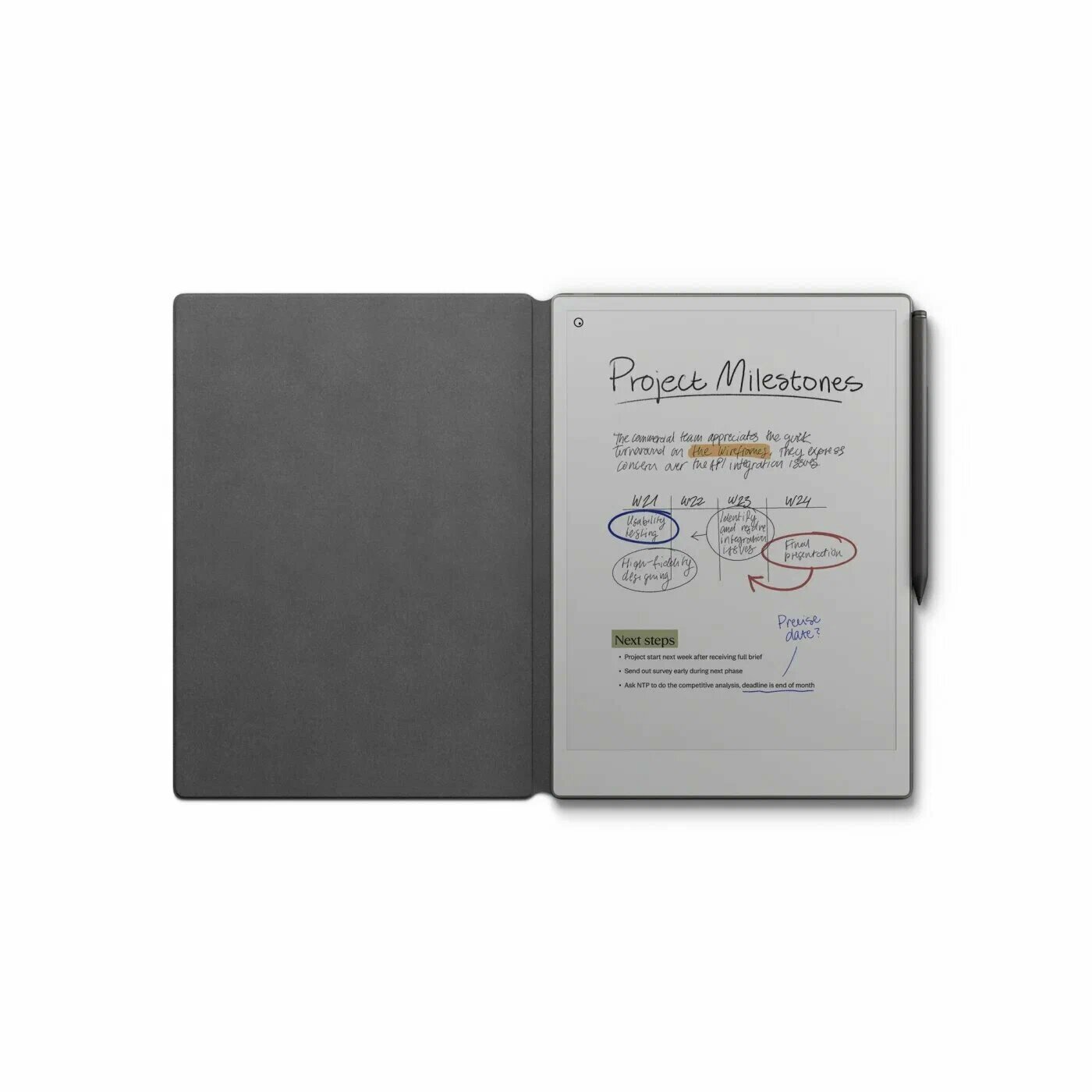 Графический планшет reMarkable Paper Pro 11.8" (2024), комплект с стилусом MarkerPlus и кожаный чёрный чехол Book Folio