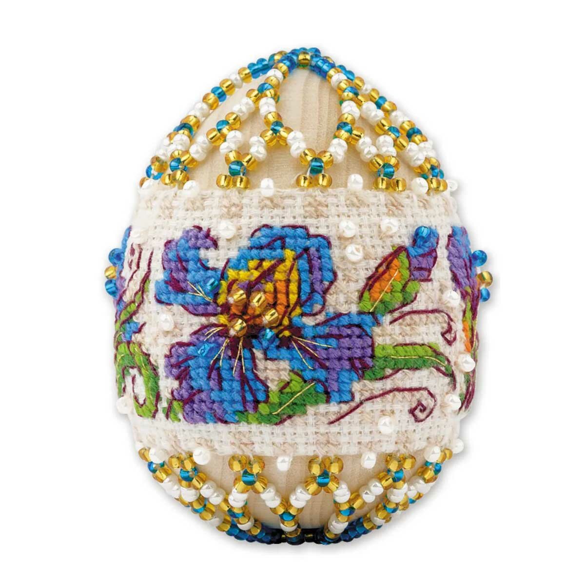 Набор для бисероплетения Пасхальное яйцо 'Ирисы', 6,5 × 5 см, Риолис