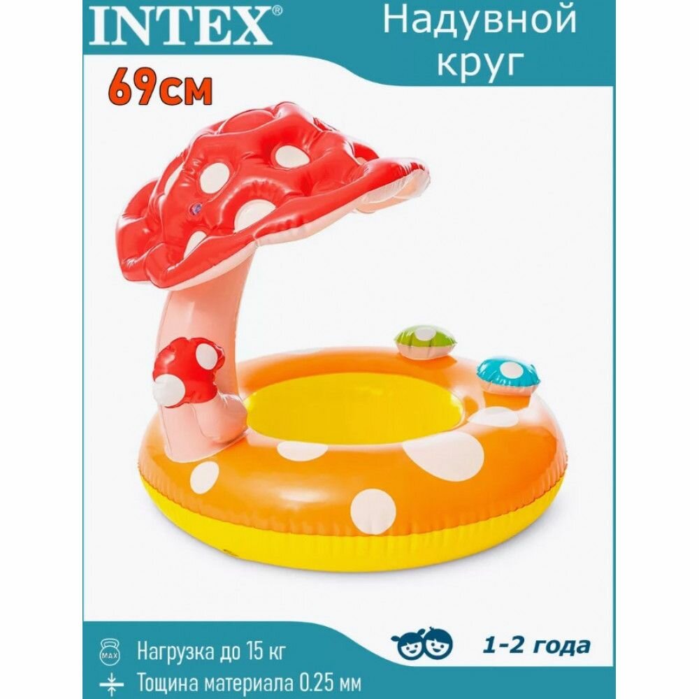 Изображение Детский надувной круг Intex 56574 Гриб с навесом 2 шт.
