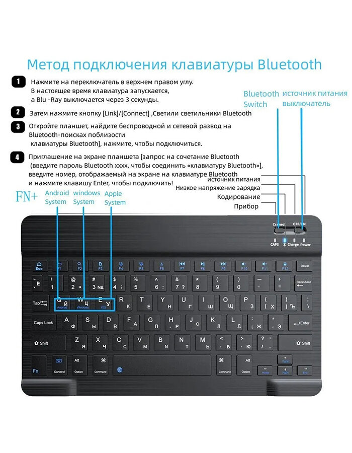 Планшет с клавиатурой Android,16+1 ТБ,10000 мАч,24+48 МП, GPS, Bluetooth, WiFi, бесплатная мышь, клавиатура, стилус — фото 1