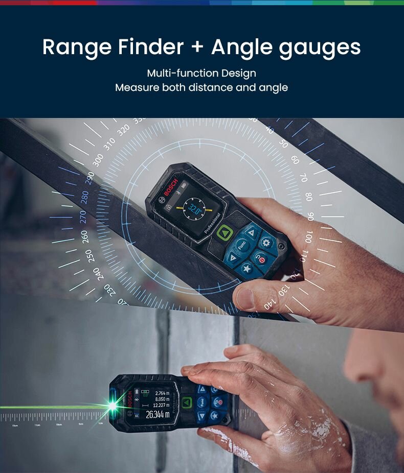 Bosch GLM 50-23G Зеленый лазерный дальномер, Range+ угловые измерители — фото 1