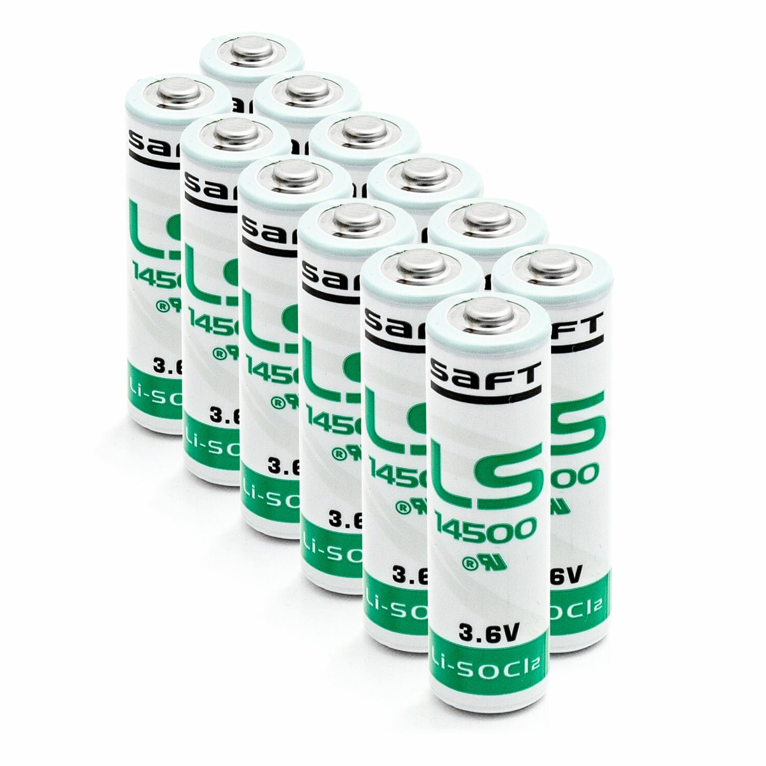 LS 14500 Saft батарейка 10 шт 3,6 V для систем ночного видения, метеостанций, теплосчётчиков, извещателей, датчиков охранно-пожарной сигнализации