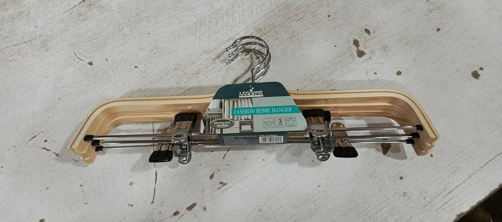 Набор вешалок с прищепками, для одежды, дерево, цвет бежевый/коричневый, 3 шт. — фото 1