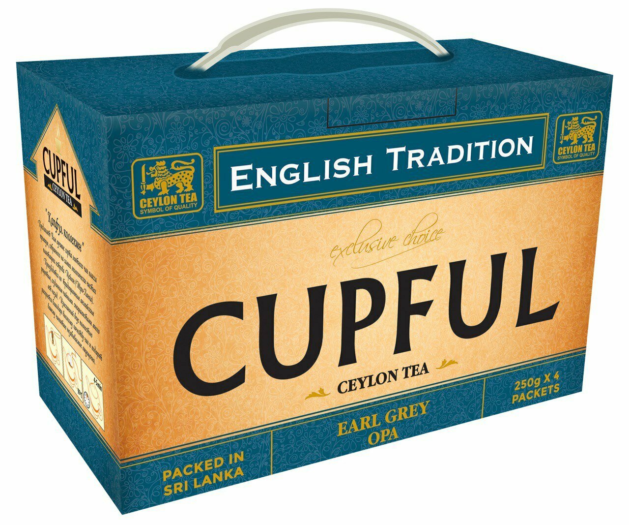 Чай Cupful English Tradition черный с бергамотом 1кг. (250гр x 4шт)