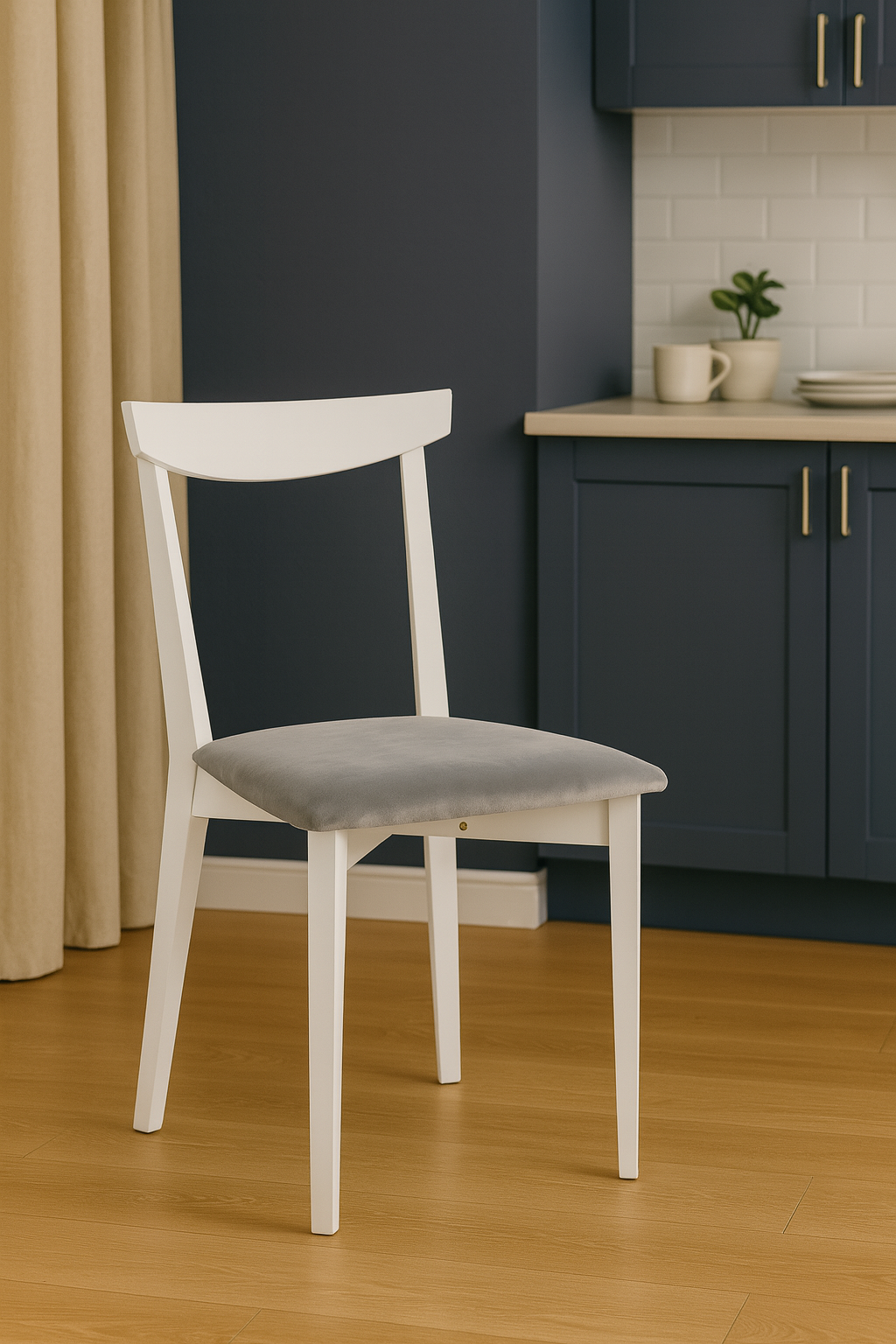 Стул кухонный со спинкой ванда, деревянный, цвет белый, виста