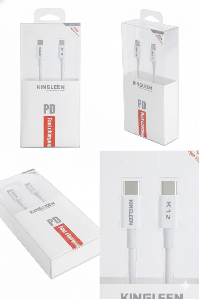 Кабель Apple, Samsung 60W USB-C KINGLEEN K12, 1 метр, для всех гаджетов. — фото 1