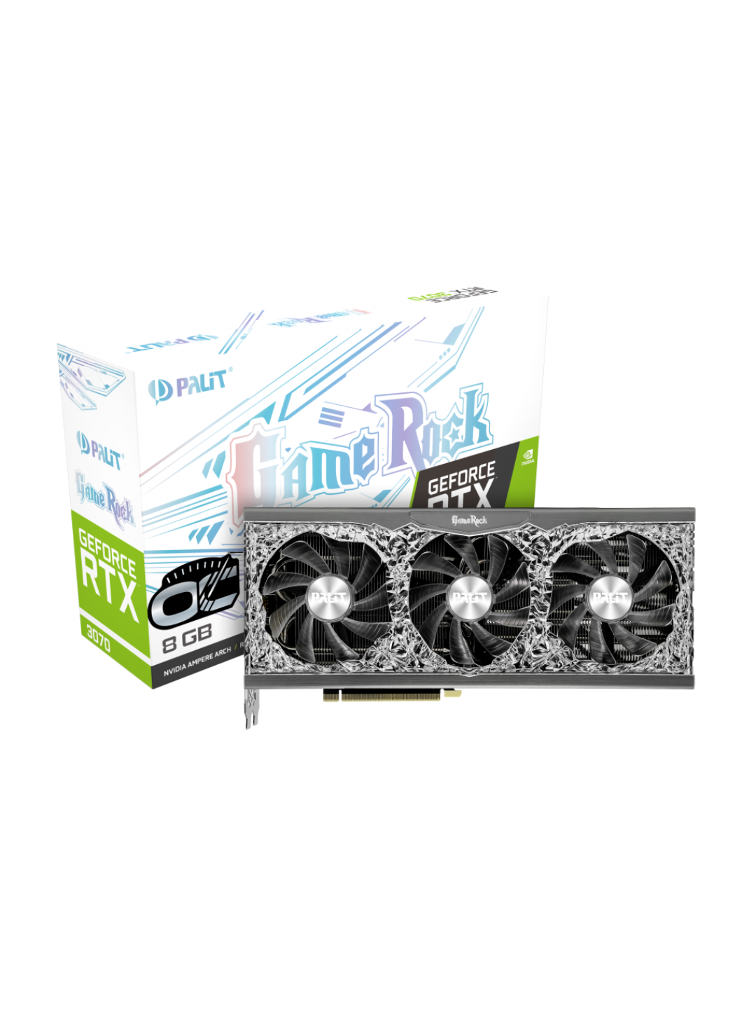 Видеокарта Palit GeForce RTX 3070 GameRock OC 8GB GDDR6 256bit 3×DP HDMI