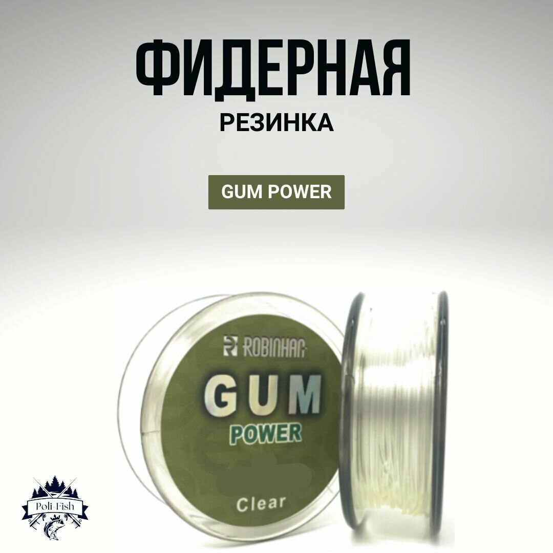 Фидергам фидерная резинка Power Gum цвет - прозрачный 8м 0.80мм / 6кг