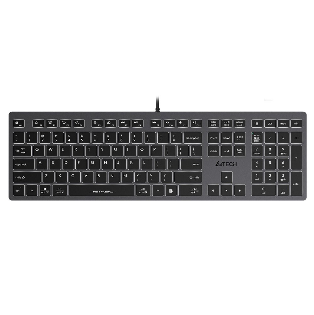 Клавиатура проводная A4Tech FX60H GREY/WHITE