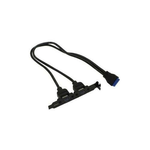 USB 3.0 20pin -> 2x A Akasa AK-CBUB17-40BK