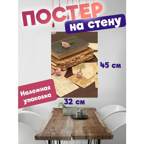 Постер 32х45 эстетика книг