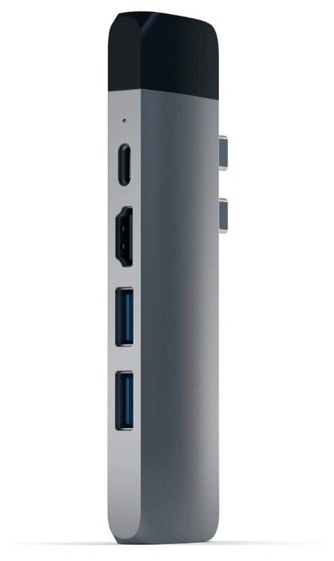 USB-хаб Satechi Aluminum Thunderbolt 3 Pro Hub Adapter with Ethernet (2xUSB 3.0, USB Type-C, RJ-45, HDMI, micro-SD), Серый Док-станция ST-TCPHEM