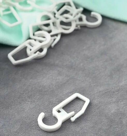 Крючки для штор/крючки на металлические и пластиковые кольца для штор/для карниза белые - 100 штук