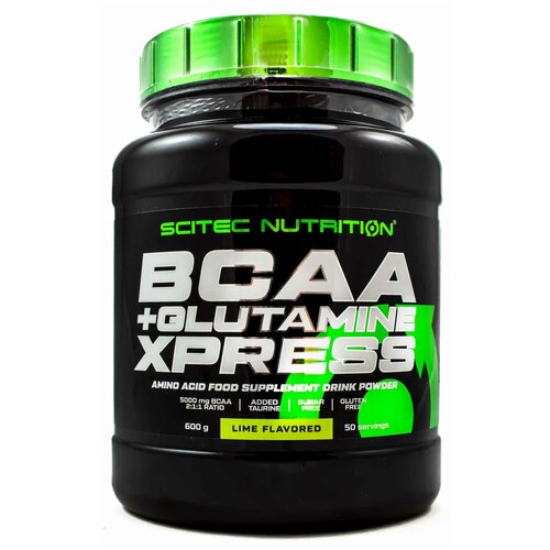 BCAA Scitec Nutrition BCAA + Glutamine Xpress, лайм, 600 гр. бцаа scitec nutrition bcaa glutamine xpress 300 гр