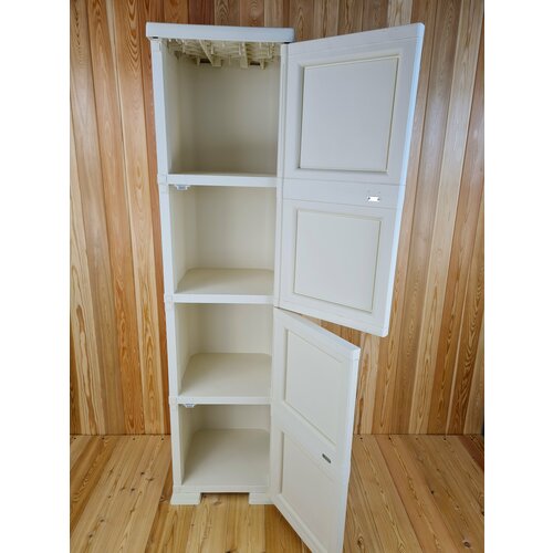 Шкаф высокий с усиленными рёбрами жёсткости УЮТ 405х42х1615 h 2 дверцы Цвет Бежевый Слоновая кость Арт Э-038-Б 12800₽