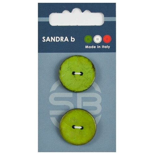 Пуговицы Sandra, зеленые, 1 упаковка