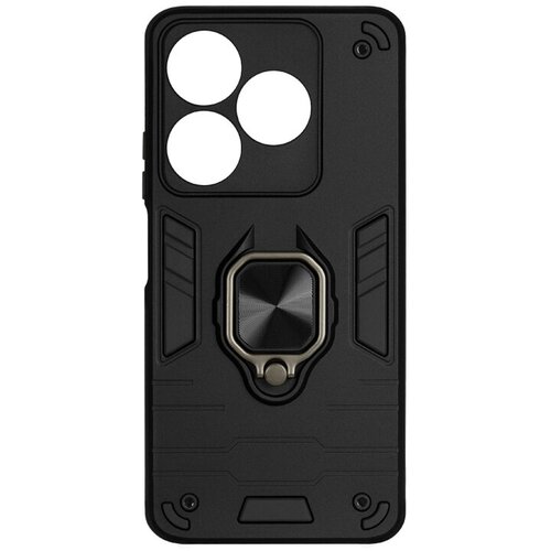 Защищенный чехол с металлической пластиной для магнитного держателя и кольцом для Tecno Spark 10/10C DF tArmor-03 (black) смартфон tecno spark 10c 4 64gb black