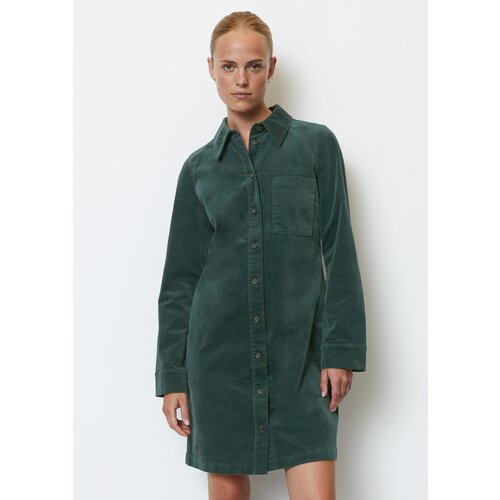 Платье-рубашка Marc O'Polo, вельвет, повседневное, полуприлегающее, до колена, размер 36, зеленый