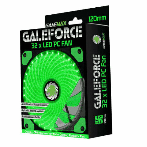 Система охлаждения для корпуса GameMax Galeforce 32 x Green LED, черный/зеленый - фото №15