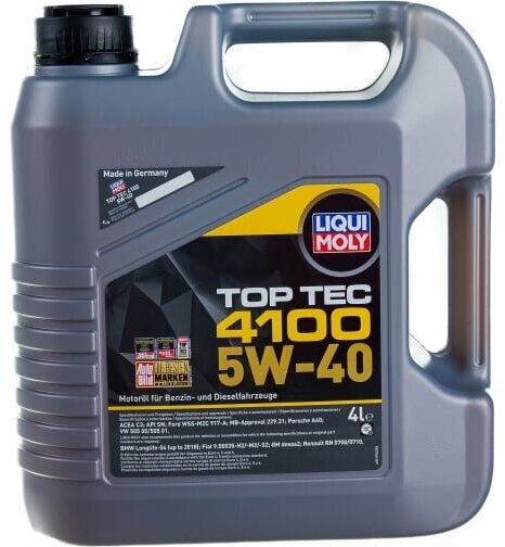 НС-синтетическое моторное масло LIQUI MOLY Top Tec 4100 5W-40 4л 7547 LiquiMoly