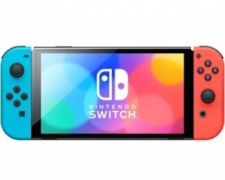 Электроника Nintendo Игровая приставка Switch OLED 64 ГБ, неоновый синий/неоновый красный