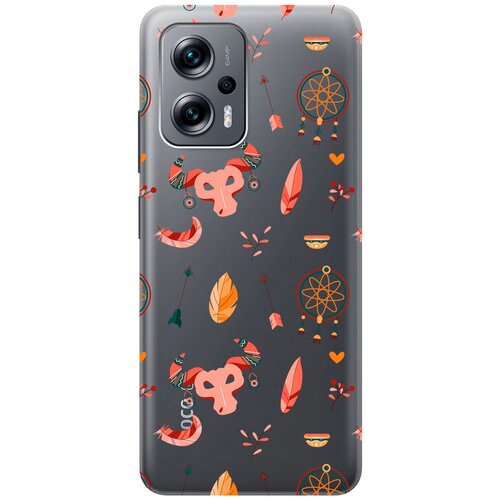 Силиконовый чехол с принтом Boho для Poco X4 GT / Xiaomi Redmi Note 11T Pro / 11T Pro+ / Поко Х4 ГТ / Сяоми Редми Ноут 11Т / 11Т Про+