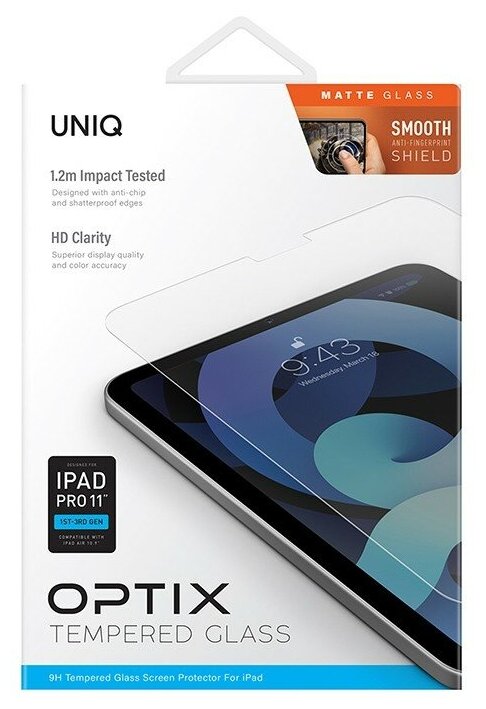 Матовое стекло Uniq OPTIX для iPad Pro 11 (2018/21) | Air 10.9 (2020/22)