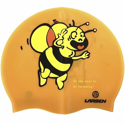 Шапочка плавательная Larsen CP50 (CP206), силикон, "Пчелка"