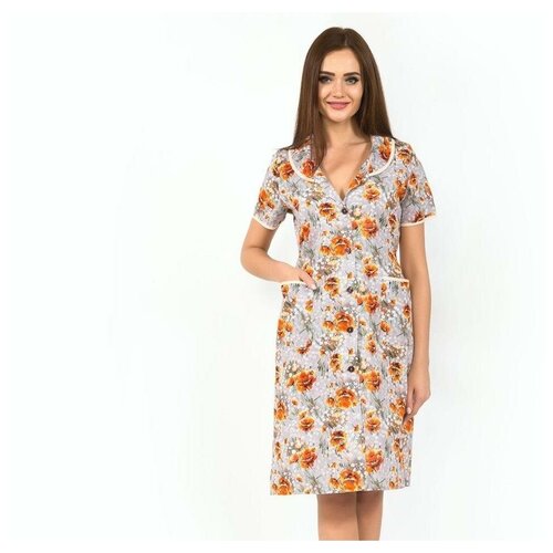 фото Халат женский из бязи на пуговицах; фокстрот; размер: 46 артпостель